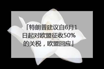 特朗普建议自6月1日起对欧盟征收50%的关税，欧盟回应